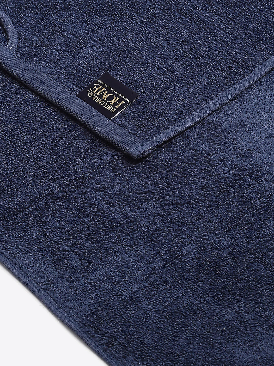 Navy Blue Cotton Solid 350 GSM Hand Towel (Pack of 2) - Image 3