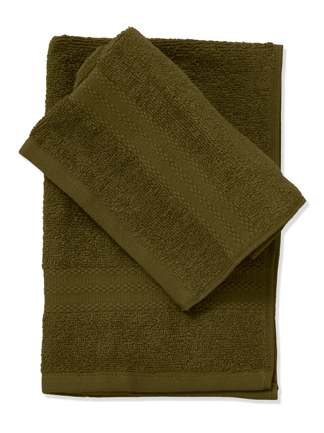 Olive Pure Cotton Solid 380 GSM Hand Towel 2 Pc Set (Jazz Collection) - Image 5
