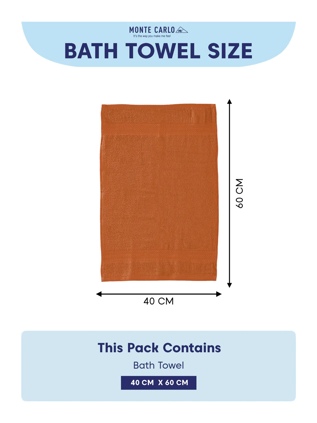 Orange 100% Cotton Solid 380 GSM Bath Towel Jazz 4 Pc Set Gifting Box Pack - Image 11