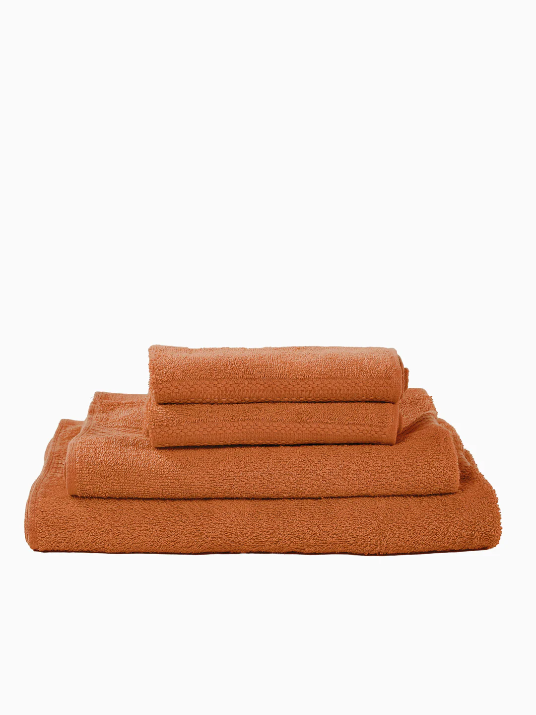 Orange 100% Cotton Solid 380 GSM Bath Towel Jazz 4 Pc Set Gifting Box Pack - Image 5