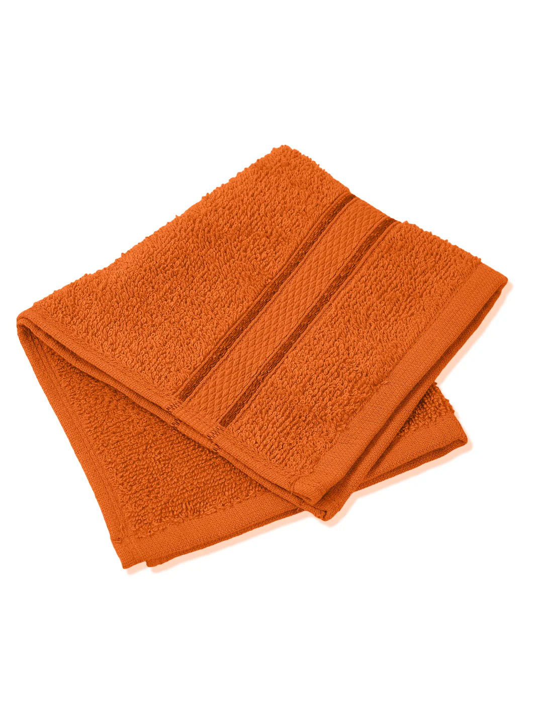 Orange Pure Cotton Solid 400 GSM Face Towel 4 Pc Set (Jasper Collection) - Image 3