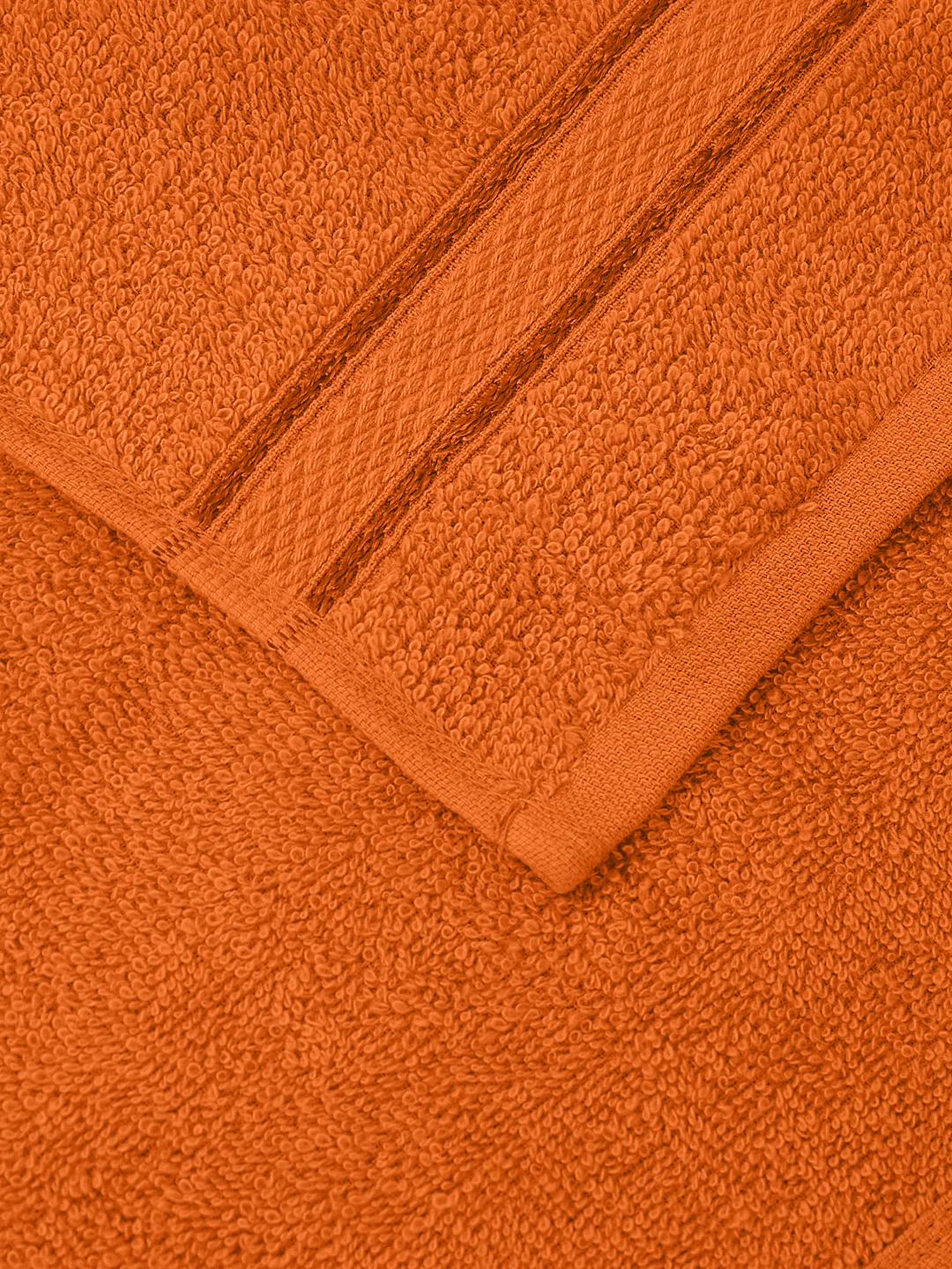 Orange Pure Cotton Solid 400 GSM Face Towel 4 Pc Set (Jasper Collection) - Image 6