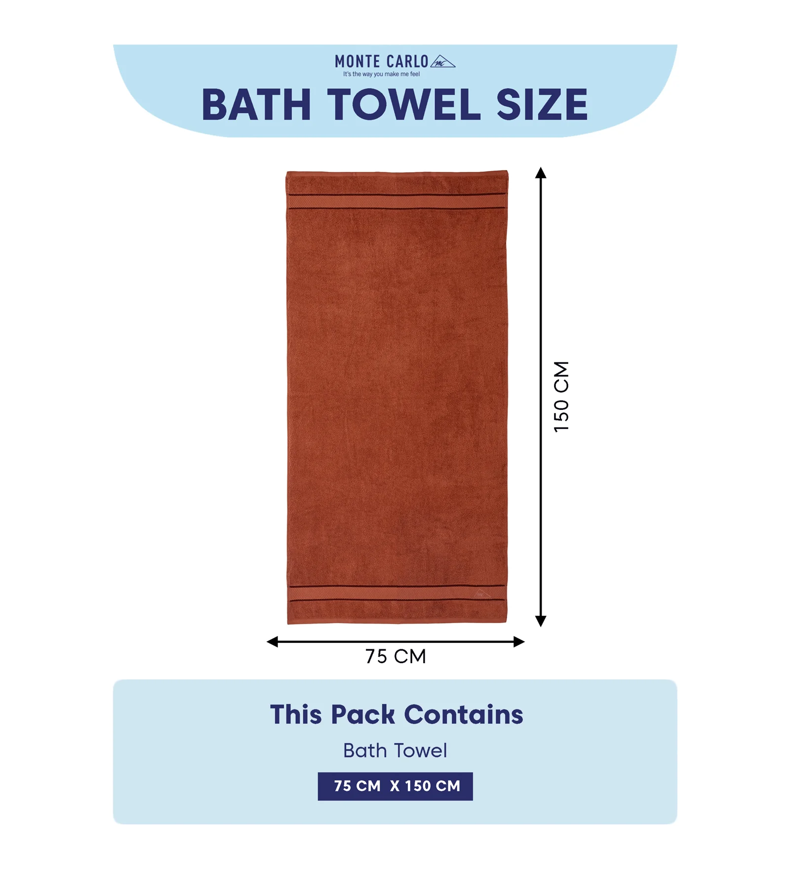 Orange Pure Cotton Solid 450 GSM Bath Towel 1 Piece (Oasis Collection) - Image 8