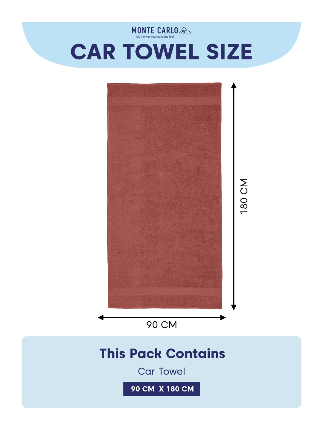 Peach Pure Cotton Solid 380 GSM Car Towel 1 Piece (Jazz Collection) - Image 7