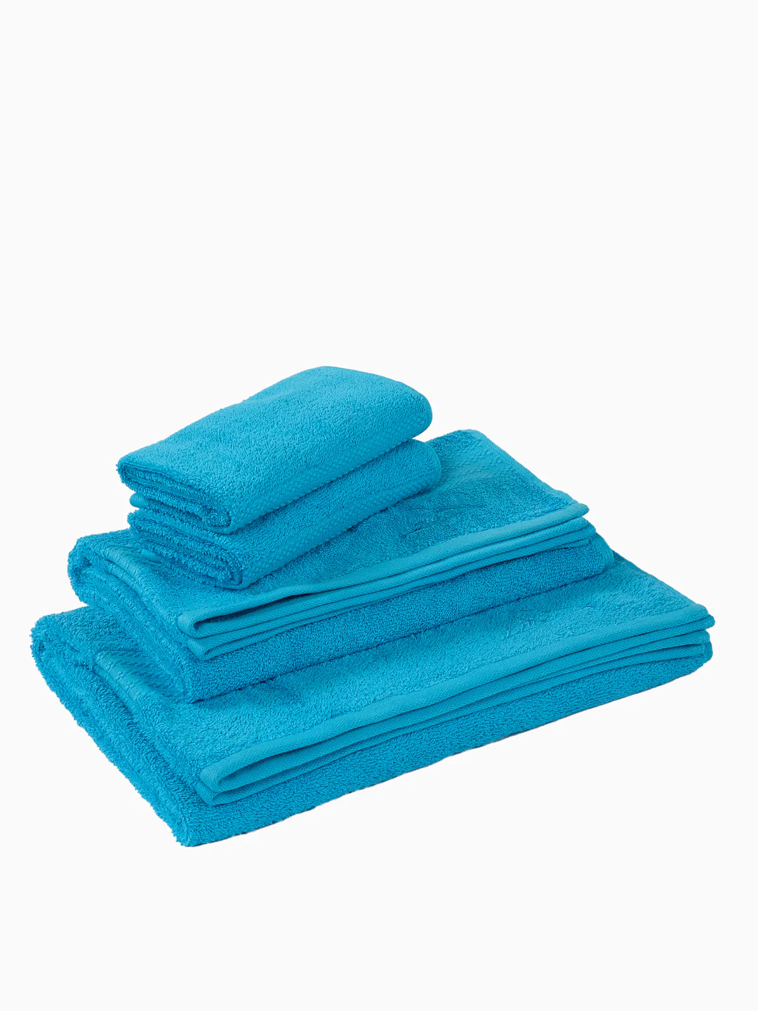 Peacock Blue 100% Cotton Solid 380 GSM Bath Towel Jazz 4 Pc Set Gifting Box Pack - Image 4