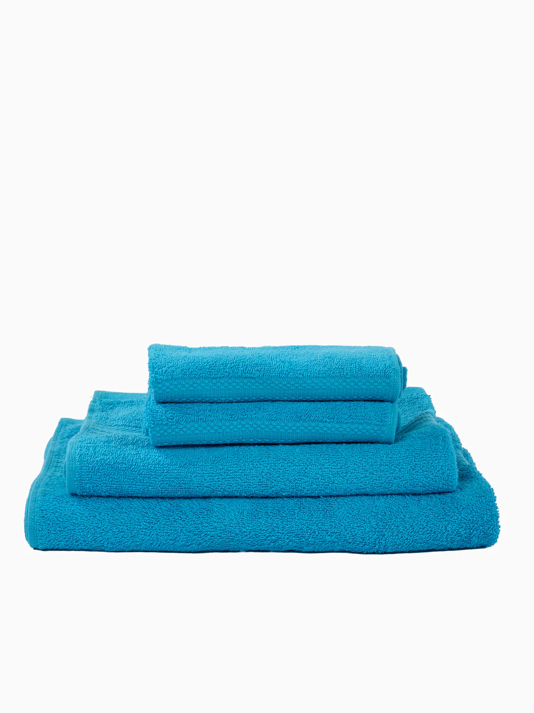 Peacock Blue 100% Cotton Solid 380 GSM Bath Towel Jazz 4 Pc Set Gifting Box Pack - Image 5