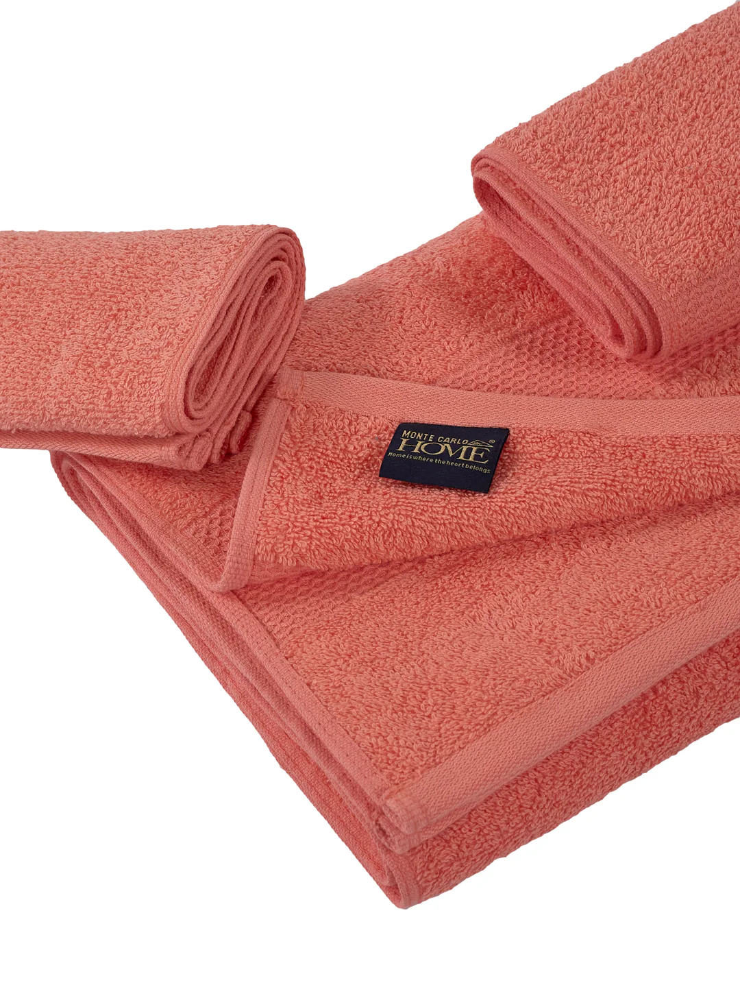 Pink 100% Cotton Solid 380 GSM Bath Towel Super Charm 3 Pc Set Gifting Box Pack - Image 7