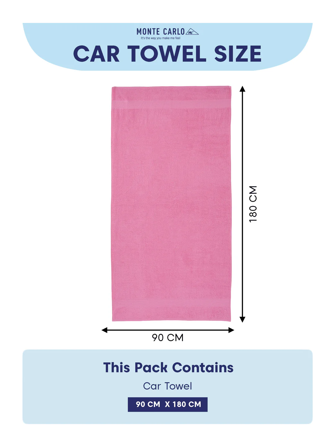Pink Pure Cotton Solid 380 GSM Car Towel 1 Piece (Jazz Collection) - Image 7