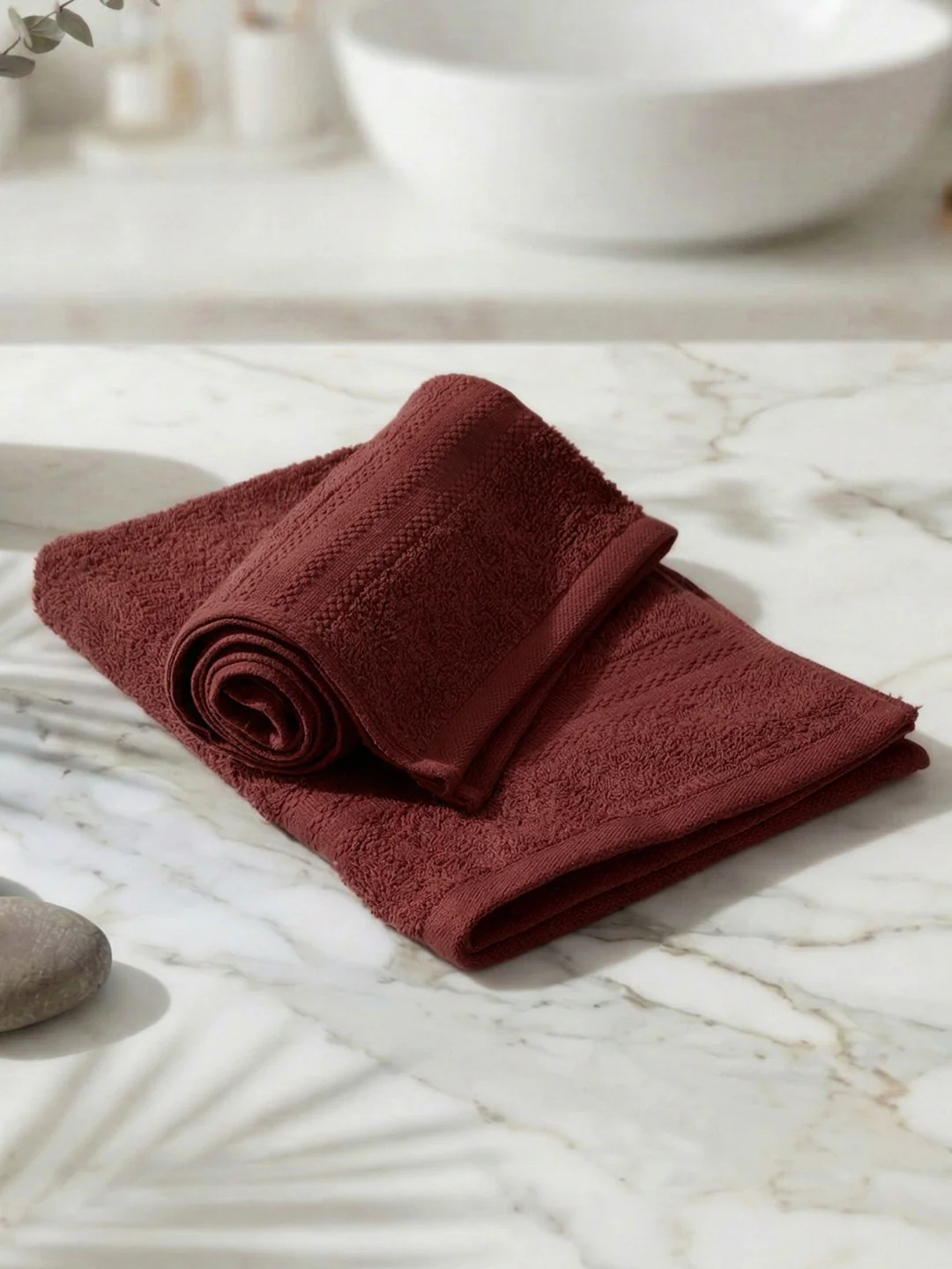 Pink Pure Cotton Solid 380 GSM Hand Towel 2 Pc Set (Jazz Collection) - Image 2