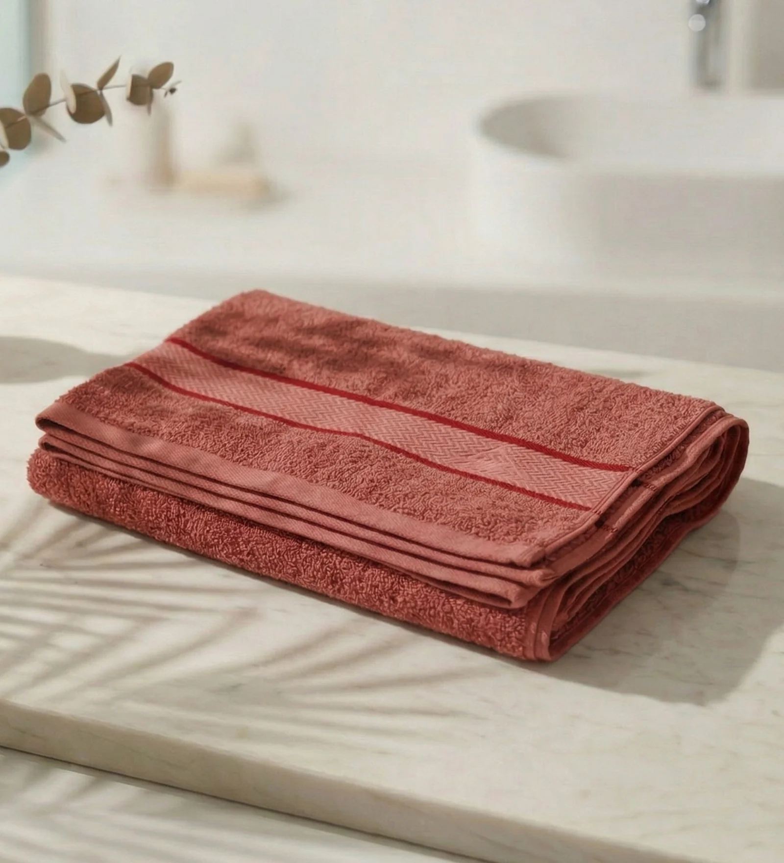 Pink Pure Cotton Solid 450 GSM Bath Towel 1 Piece (Oasis Collection) - Image 2