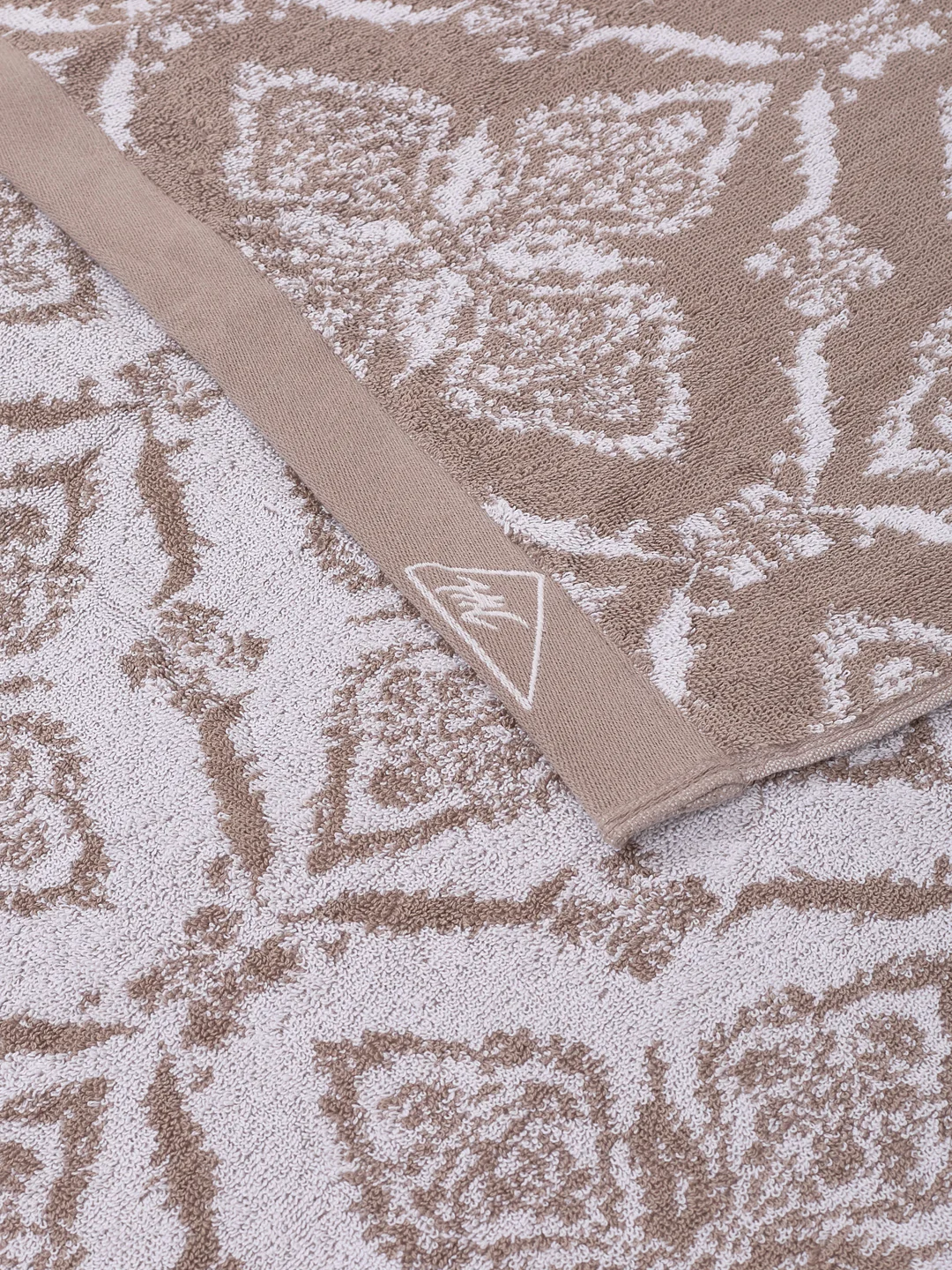 Premium Beige 100% Cotton Self Design 525 GSM Bath Towel Santorini 1 Pc Pvc Pack - Image 6