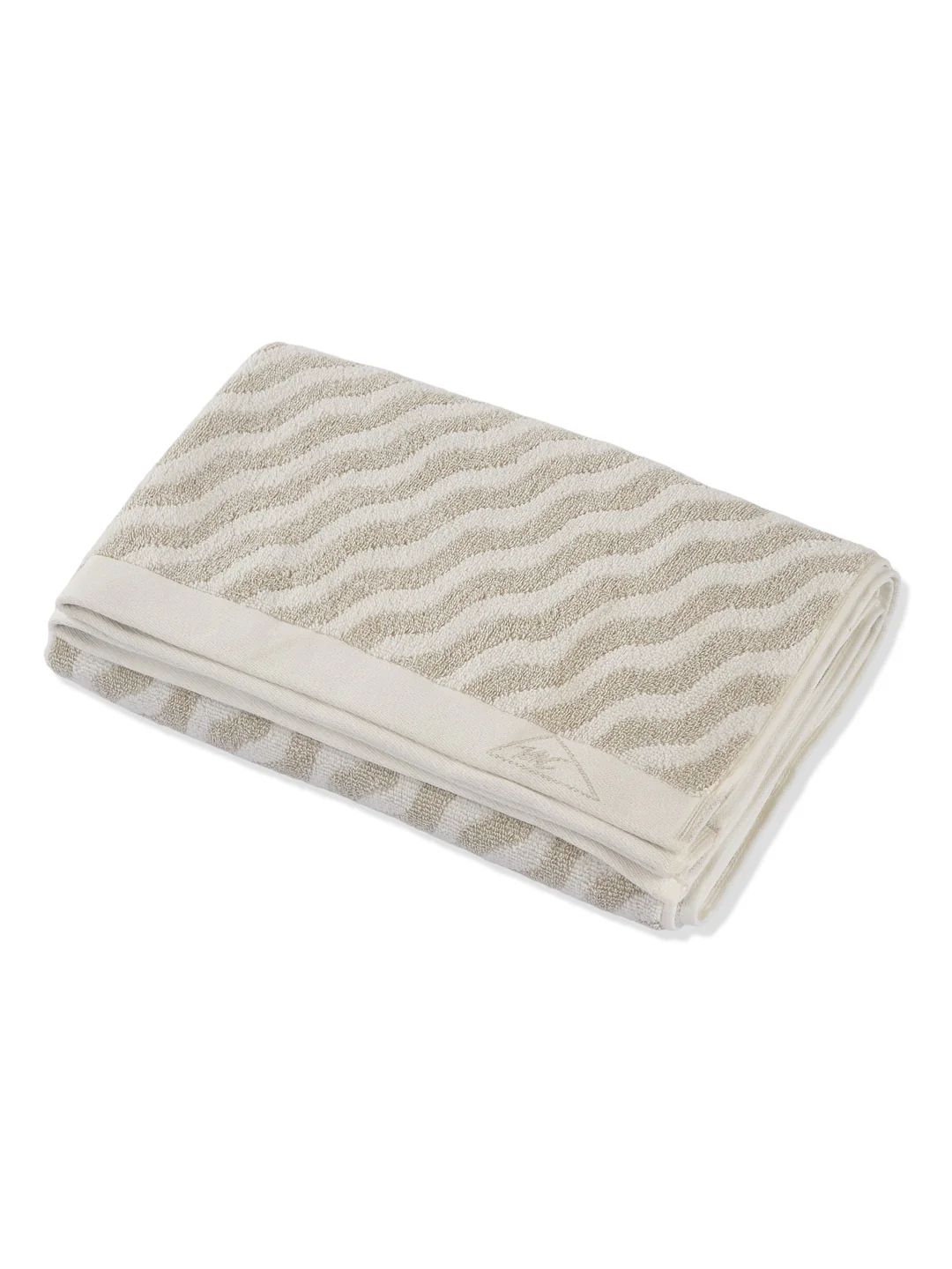 Premium Beige & White Pure Cotton Self Design 500 GSM Bath Towel 1 Piece (Green Weave Collection) - Image 4