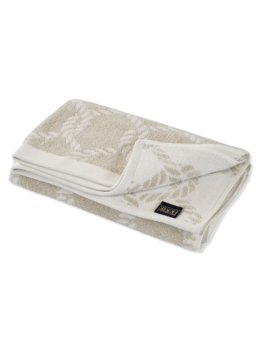 Premium Beige & White Pure Cotton Self Design 500 GSM Bath Towel 1 Piece (Green Weave Collection) - Image 5