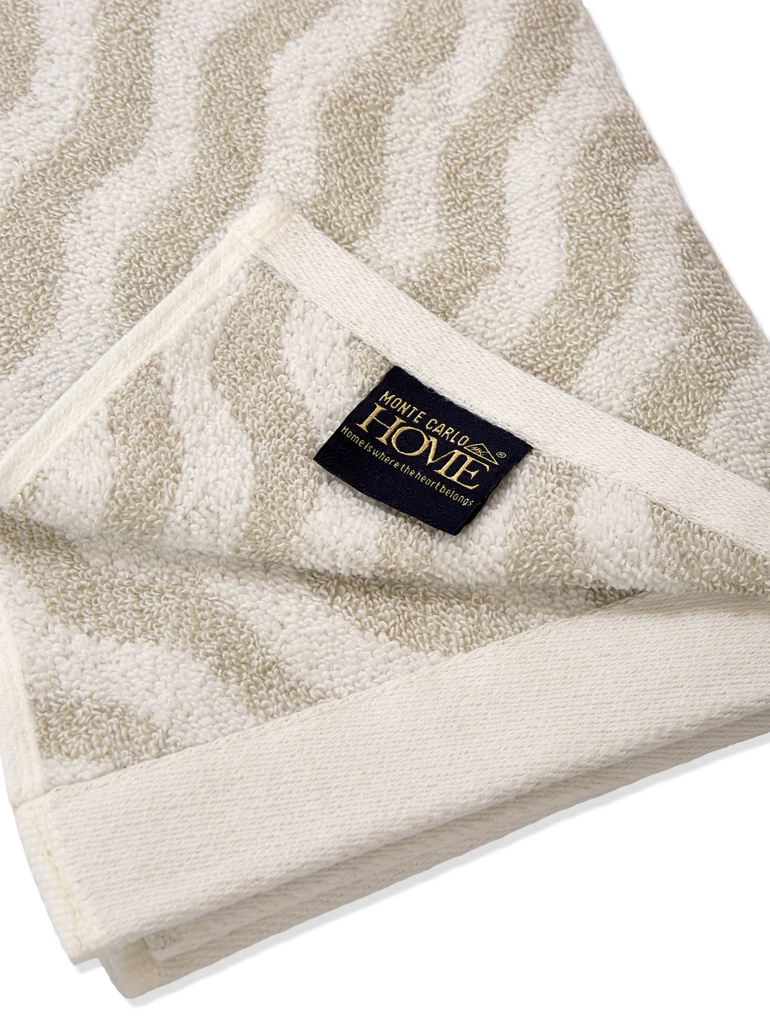 Premium Beige & White Pure Cotton Self Design 500 GSM Hand Towel 2 Pc Set (Green Weave Collection) - Image 9