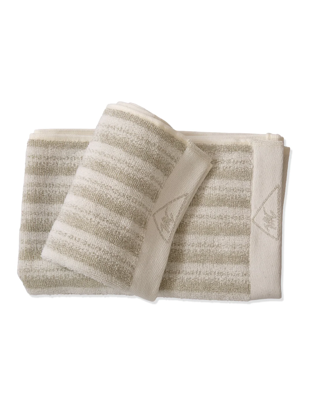 Premium Beige & White Pure Cotton Self Design 500 GSM Hand Towel 2 Pc Set (Green Weave Collection) - Image 5