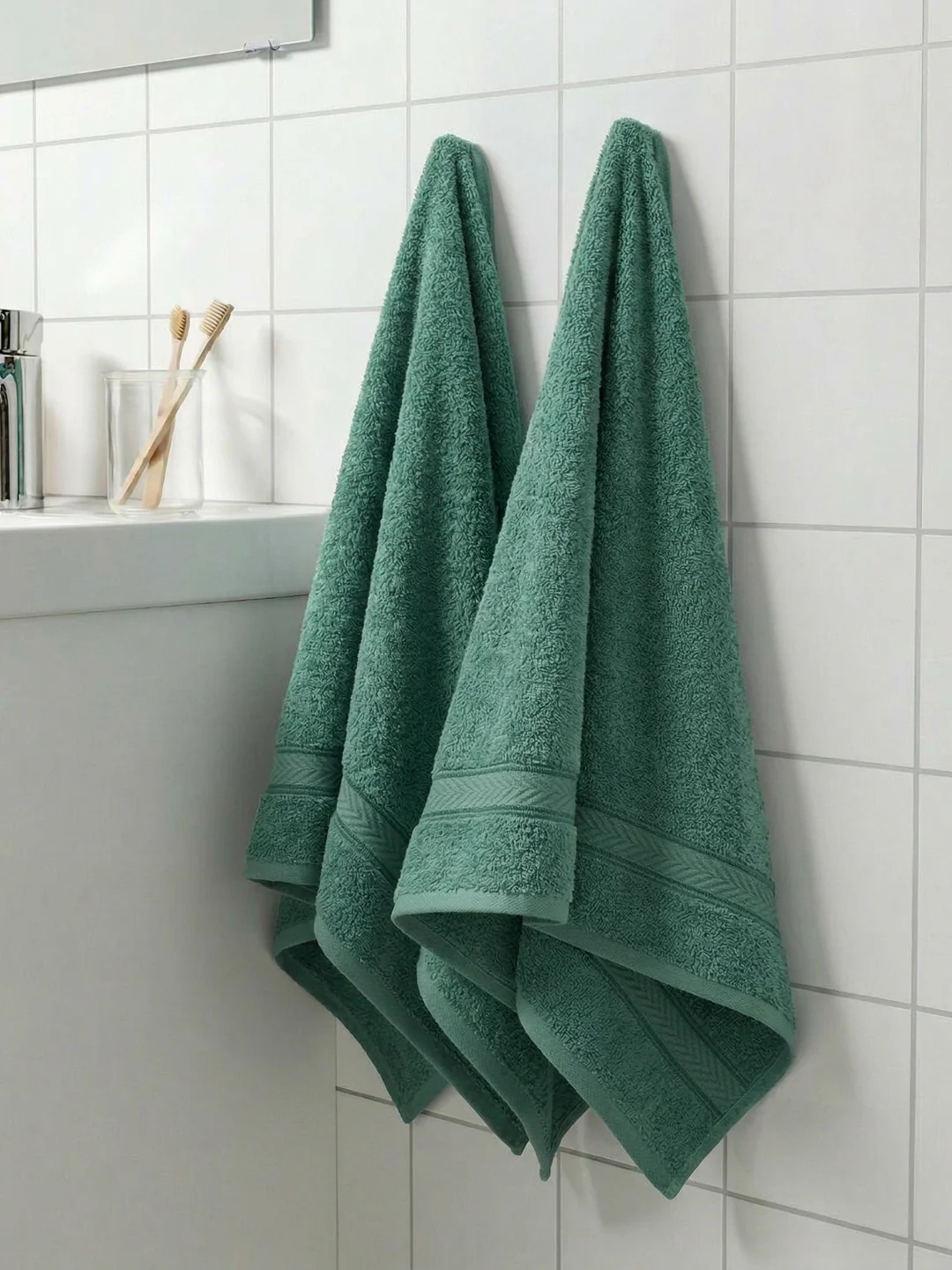 Premium Bristol Blue 100% Cotton Solid 525 GSM Hand Towel Amber 2 Pc Set Pvc Pack