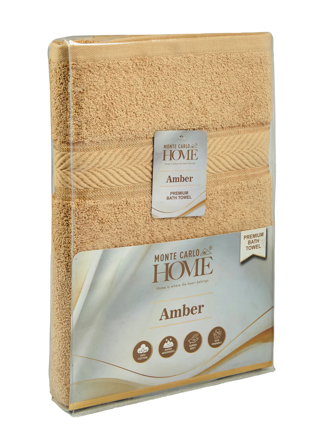 Premium Camel Brown 100% Cotton Solid 525 GSM Bath Towel Amber 1 Pc Pvc Pack - Image 9