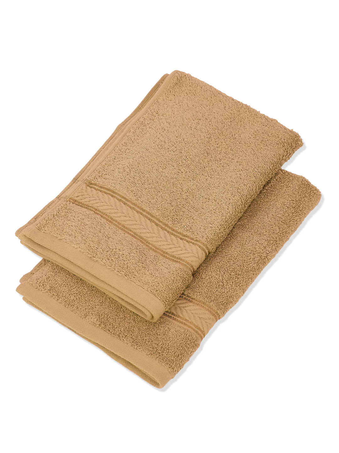 Premium Camel Brown 100% Cotton Solid 525 GSM Hand Towel Amber 2 Pc Set Pvc Pack - Image 6