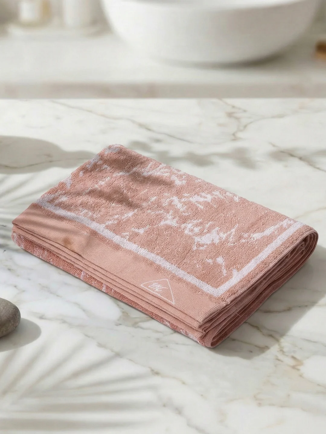 Premium Dusty Rose 100% Cotton Self Design 525 GSM Bath Towel Santorini 1 Pc Pvc Pack - Image 2