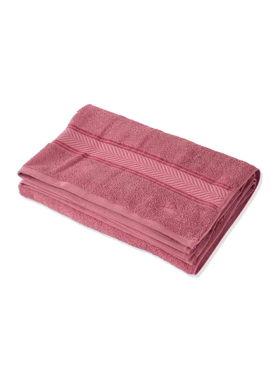 Premium Dusty Rose 100% Cotton Solid 525 GSM Bath Towel Amber 1 Pc Pvc Pack - Image 4