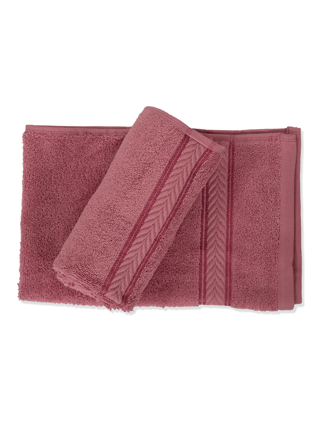 Premium Dusty Rose 100% Cotton Solid 525 GSM Hand Towel Amber 2 Pc Set Pvc Pack - Image 4