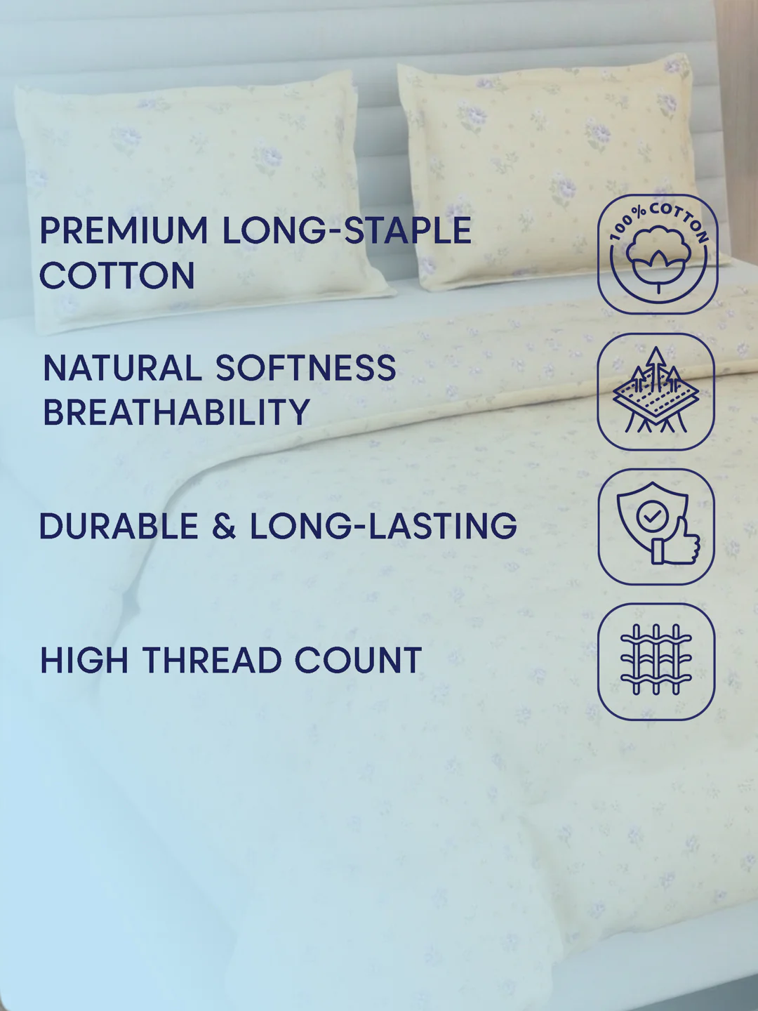 Premium Floral Print Double Bed 3 Ply 100 GSM Comforter Classique Warm Hug Collection Weight 2.5 kg - Image 12