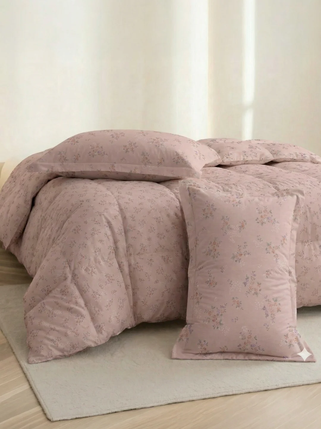 Premium Floral Print Double Bed 3 Ply 100 GSM Comforter Classique Warm Hug Collection Weight 2.5 kg - Image 5