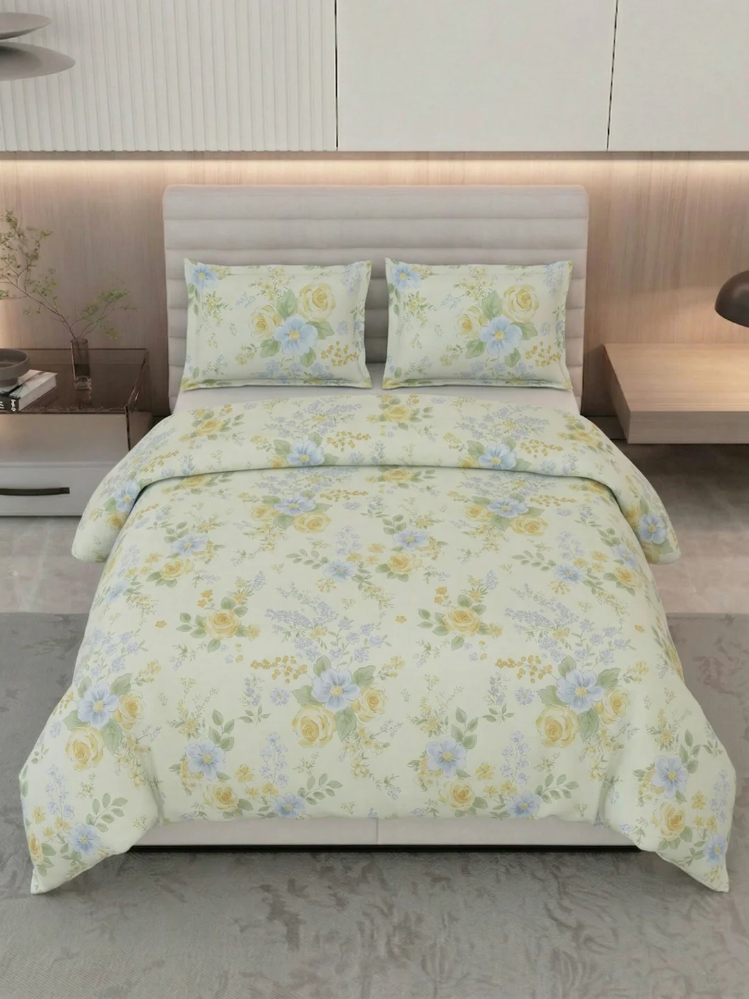 Premium Floral Print Double Bed 3 Ply 100 GSM Comforter Classique Warm Hug Collection Weight 2.5 kg - Image 4