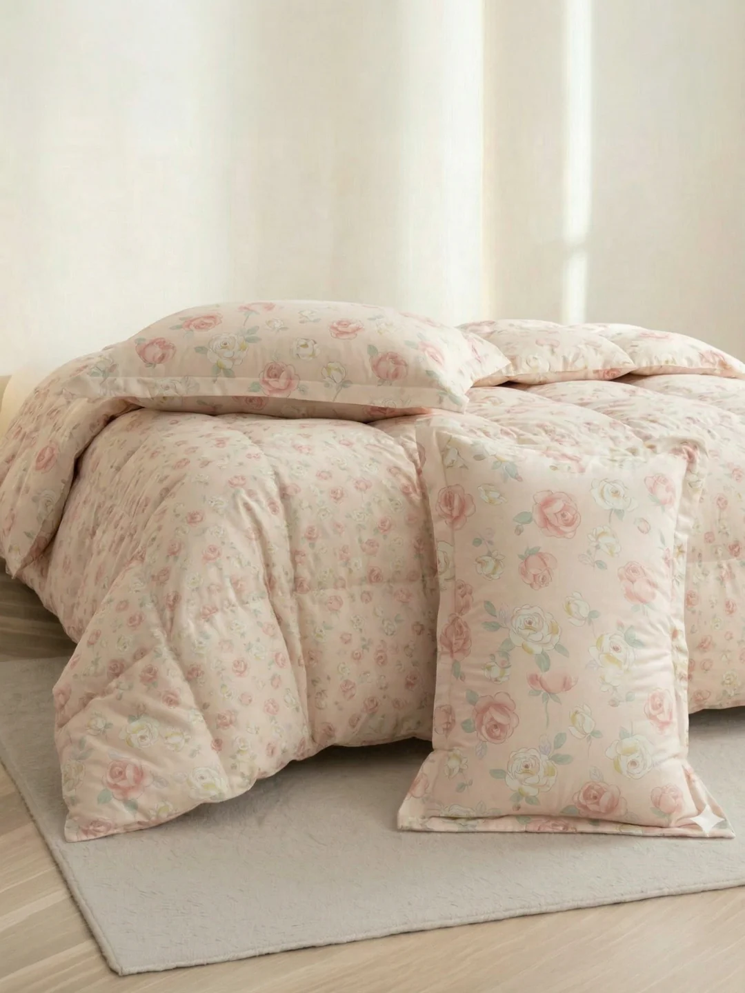 Premium Floral Print Double Bed 3 Ply 100 GSM Comforter Classique Warm Hug Collection Weight 2.5 kg - Image 5