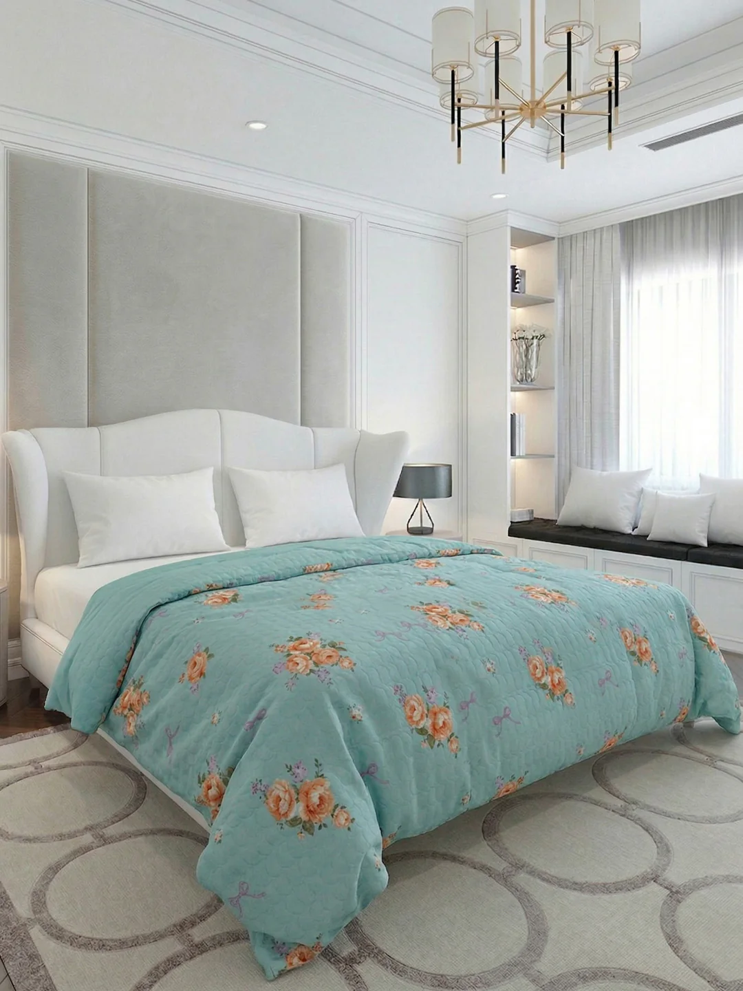 Premium Floral Print Double Bed 3 Ply 200 GSM Comforter Cozy Flannel Collection Weight 2.8 kg - Image 2