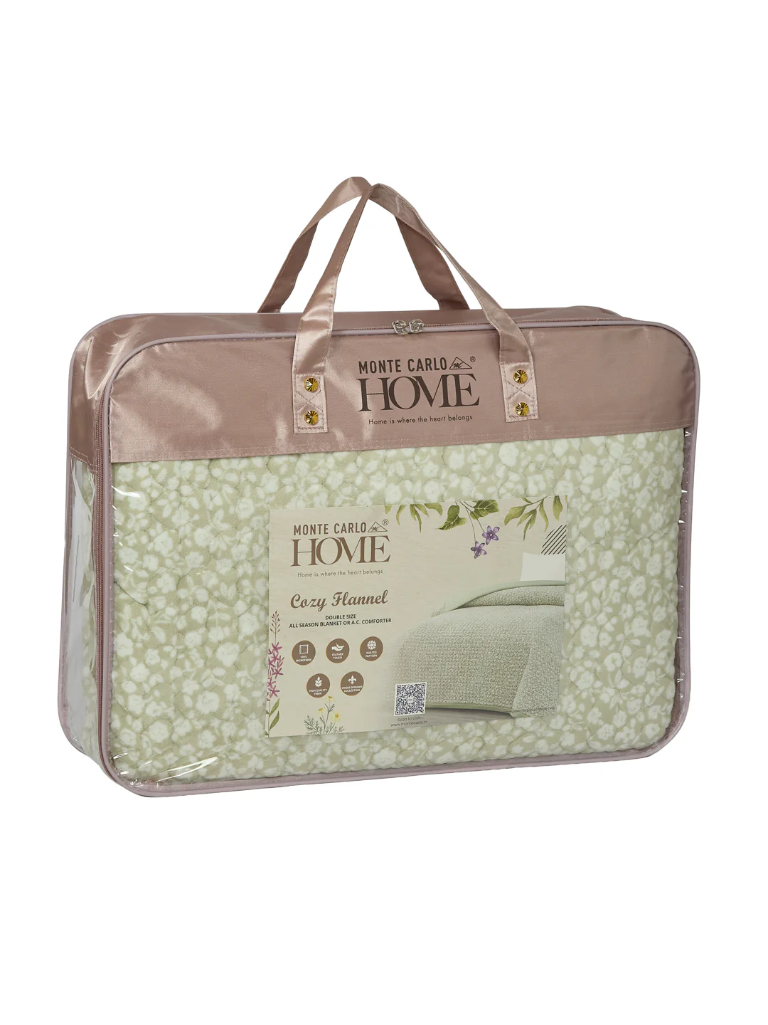 Premium Floral Print Double Bed 3 Ply 200 GSM Comforter Cozy Flannel Collection Weight 2.8 kg - Image 12