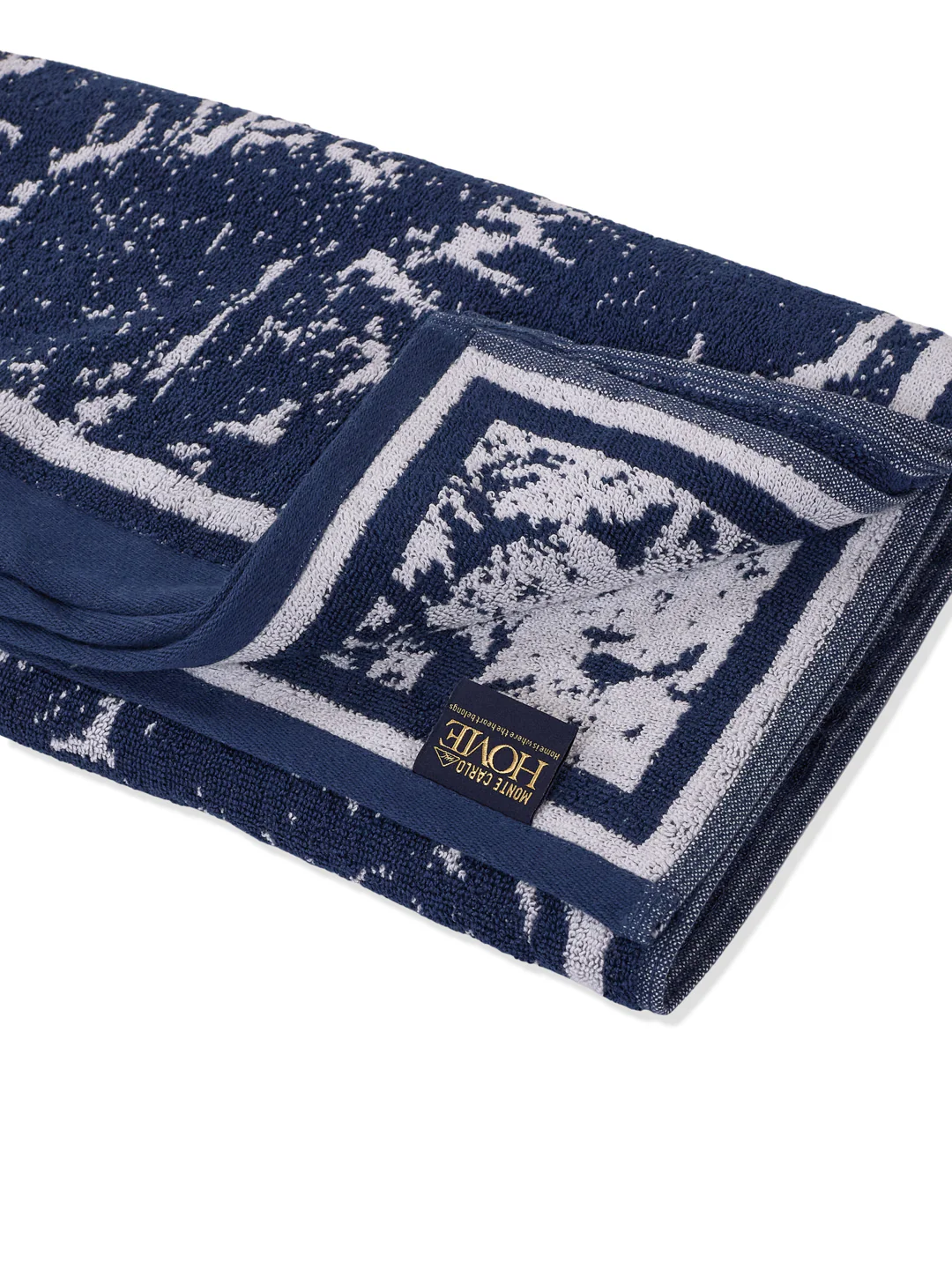 Premium Indigo Blue 100% Cotton Self Design 525 GSM Bath Towel Santorini 1 Pc Pvc Pack - Image 5