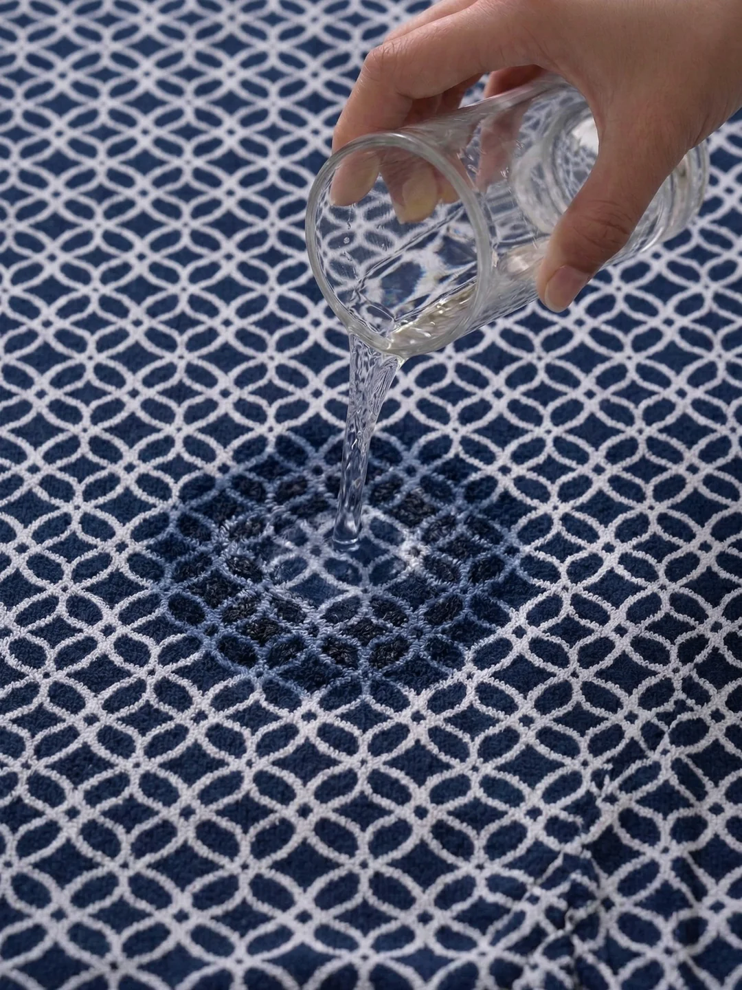 Premium Indigo Blue 100% Cotton Self Design 525 GSM Bath Towel Santorini 1 Pc Pvc Pack - Image 3