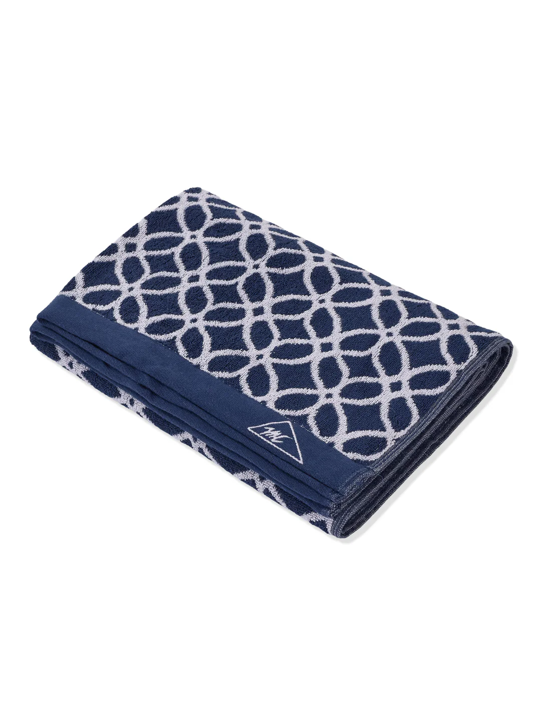 Premium Indigo Blue 100% Cotton Self Design 525 GSM Bath Towel Santorini 1 Pc Pvc Pack - Image 4