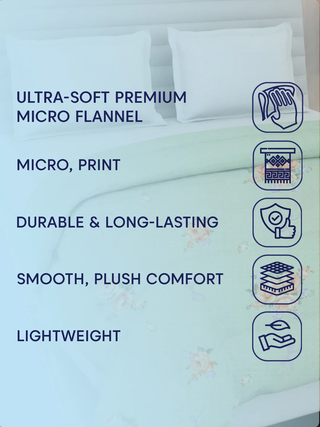 Premium Leaf Print Double Bed 3 Ply 200 GSM Comforter Cozy Flannel Collection Weight 2.8 kg - Image 11