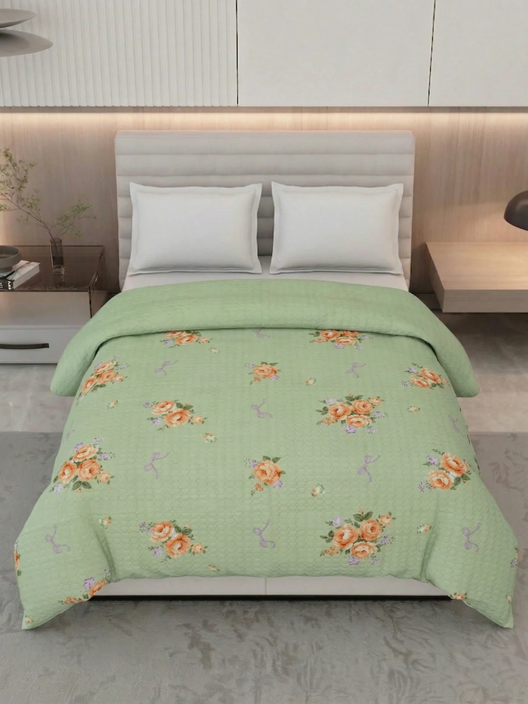 Premium Leaf Print Double Bed 3 Ply 200 GSM Comforter Cozy Flannel Collection Weight 2.8 kg - Image 4