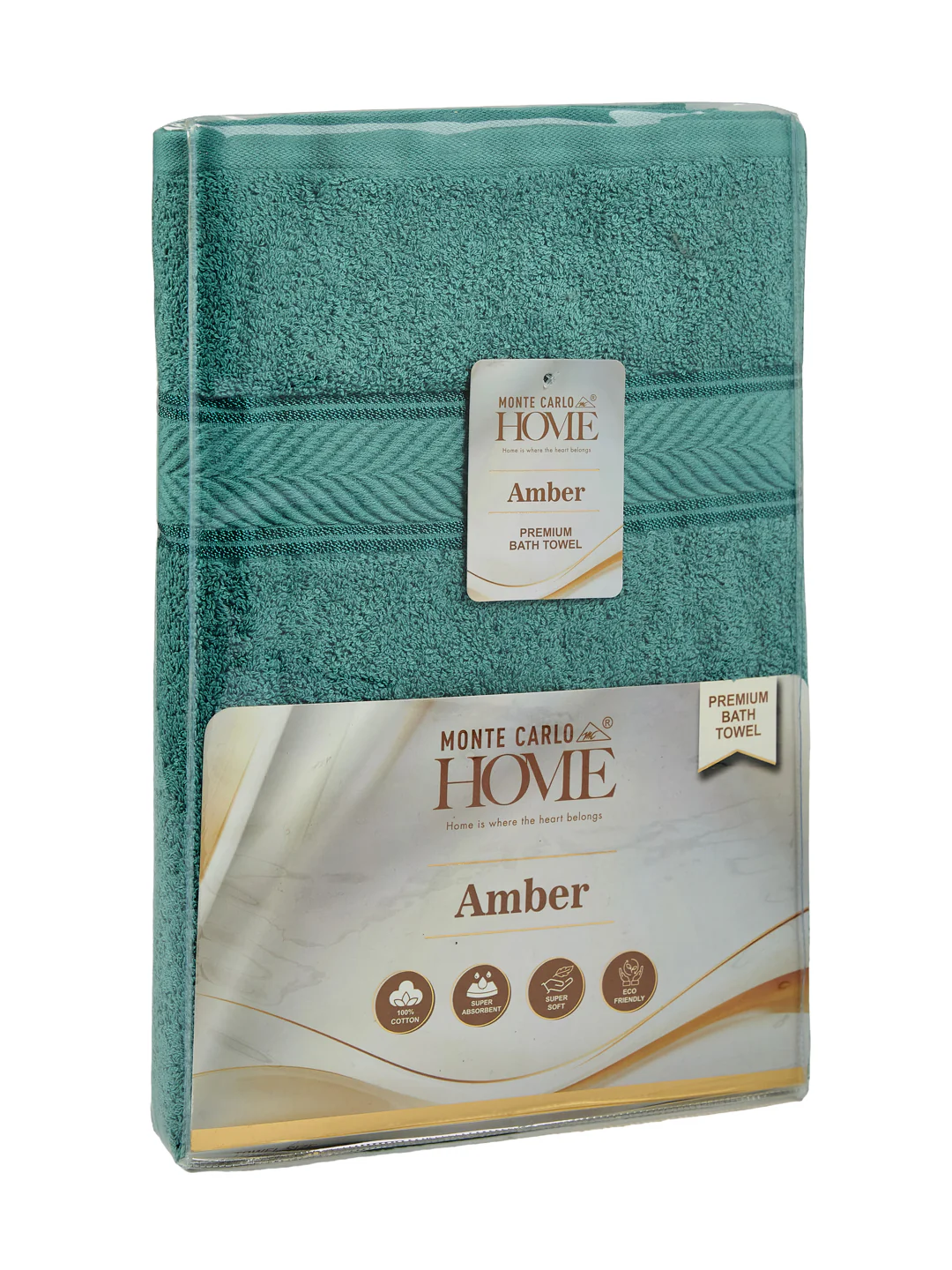 Premium Light Green 100% Cotton Solid 525 GSM Bath Towel Amber 1 Pc Pvc Pack - Image 9