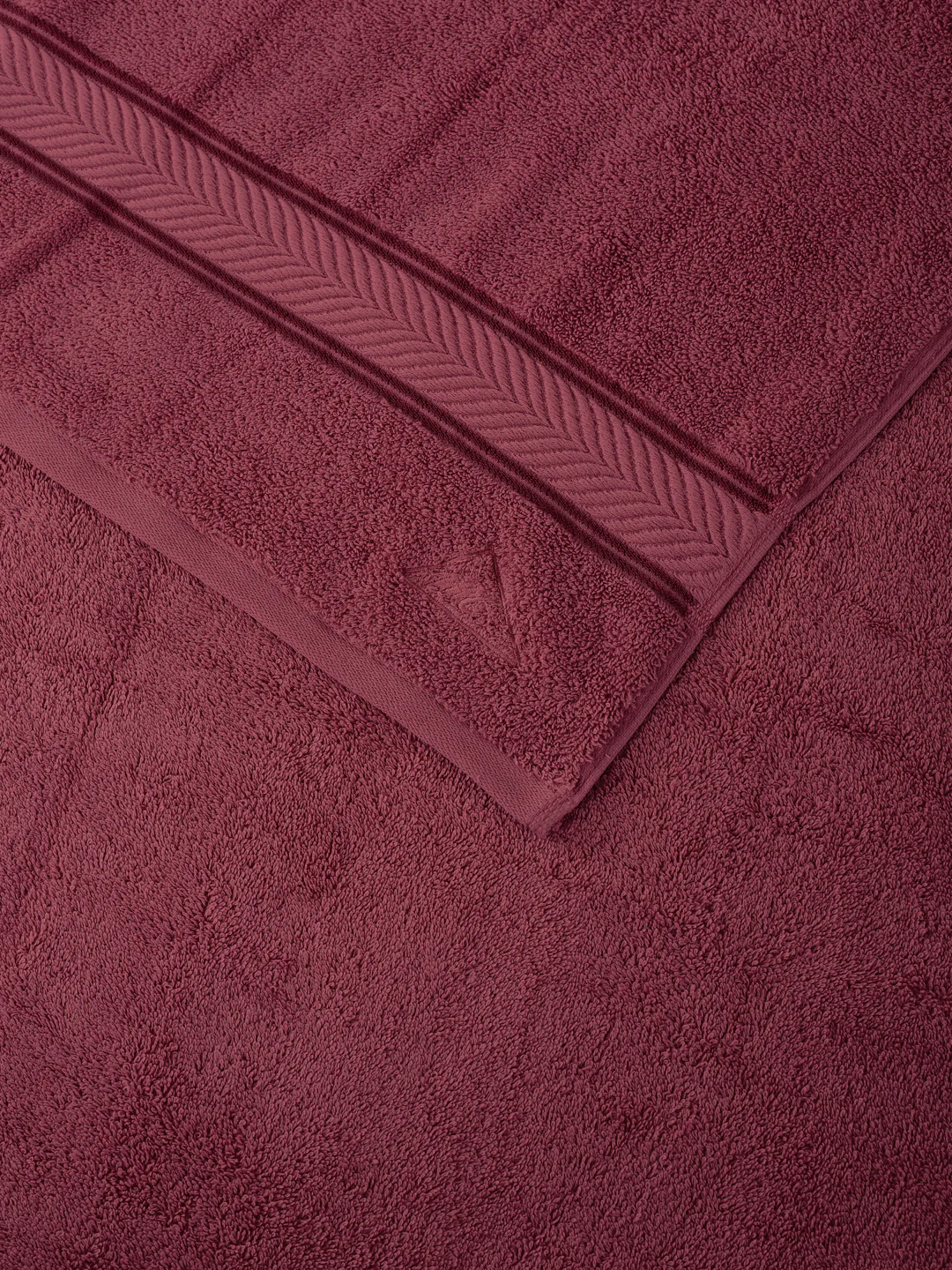 Premium Maroon 100% Cotton Solid 525 GSM Bath Towel Amber 1 Pc Pvc Pack - Image 6