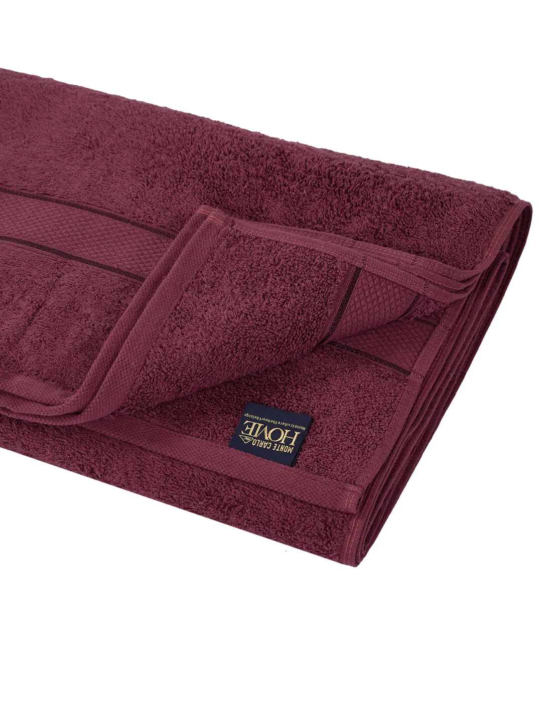 Premium Maroon 100% Cotton Solid 525 GSM Bath Towel Iris 1 Pc Pvc Pack - Image 5