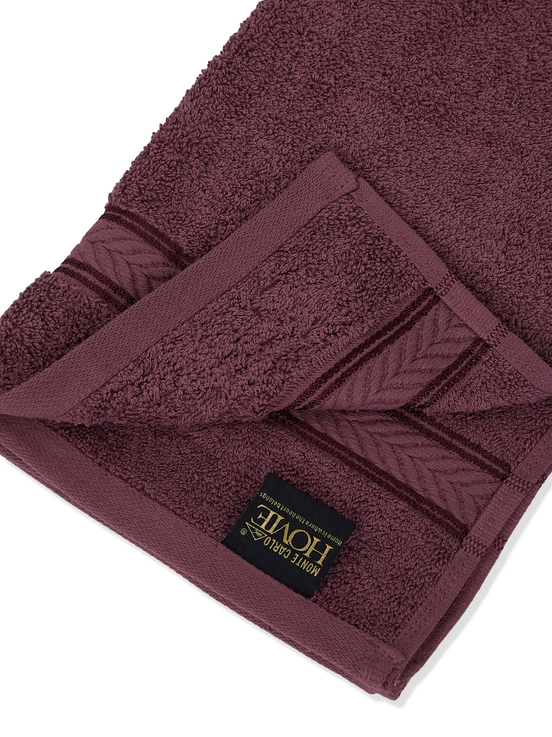 Premium Maroon 100% Cotton Solid 525 GSM Hand Towel Amber 2 Pc Set Pvc Pack - Image 8