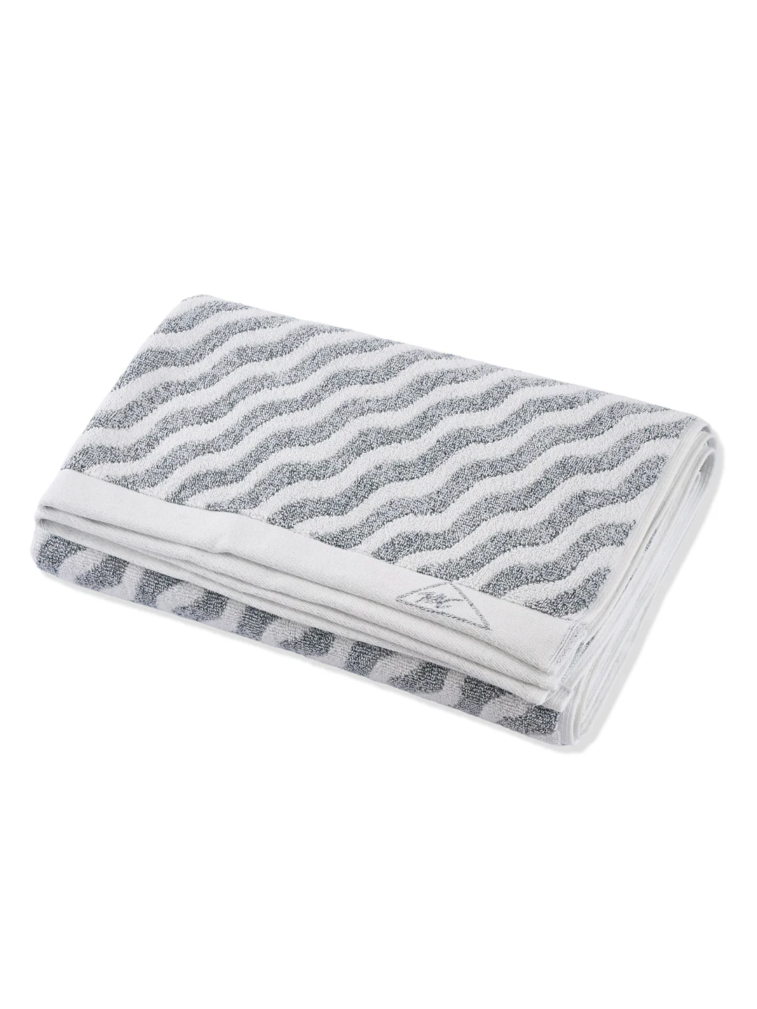 Premium Navy Blue & White Pure Cotton Self Design 500 GSM Bath Towel 1 Piece (Green Weave Collection) - Image 4