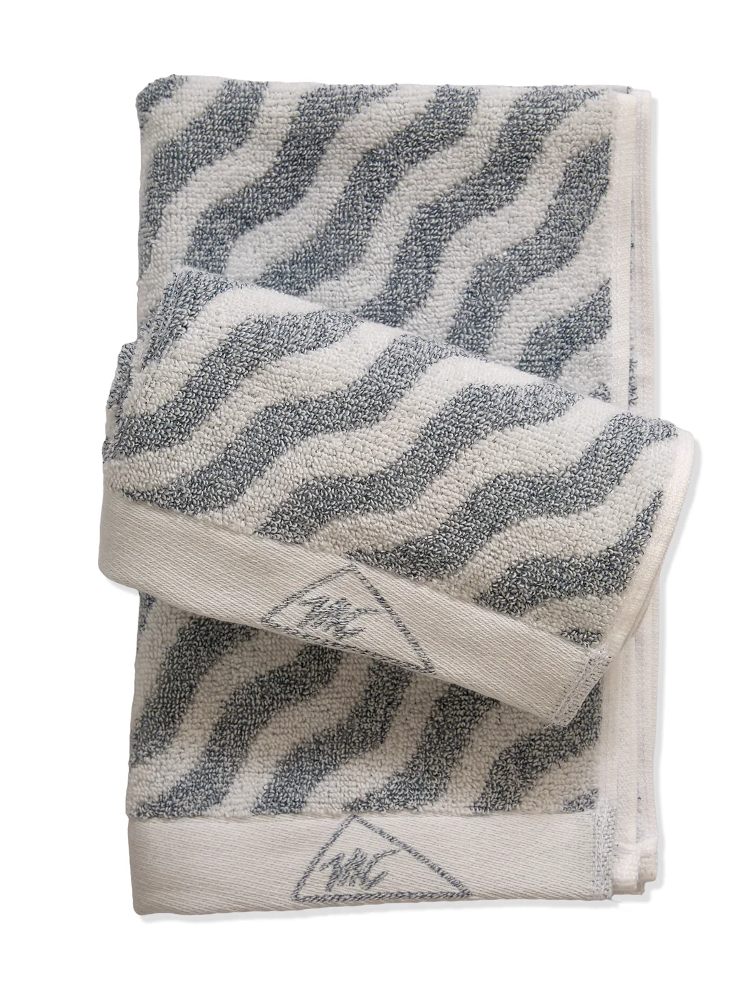 Premium Navy Blue & White Pure Cotton Self Design 500 GSM Hand Towel 2 Pc Set (Green Weave Collection) - Image 6