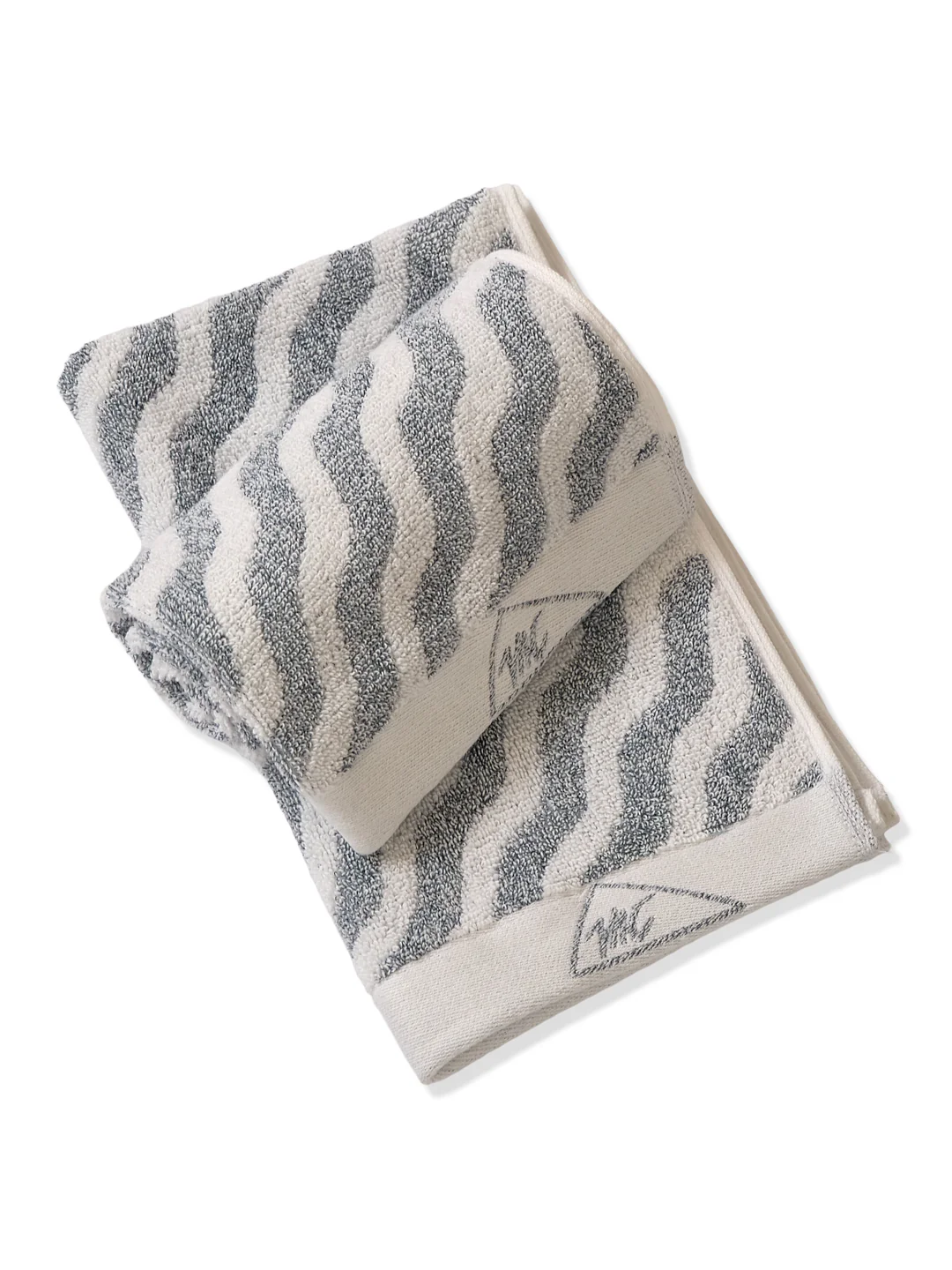 Premium Navy Blue & White Pure Cotton Self Design 500 GSM Hand Towel 2 Pc Set (Green Weave Collection) - Image 7