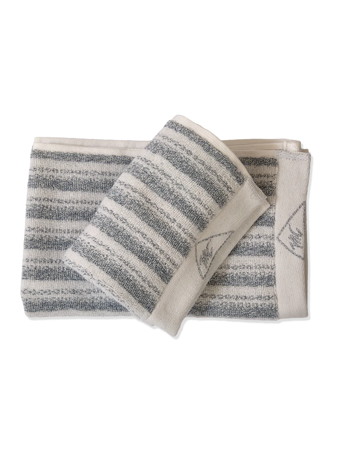 Premium Navy Blue & White Pure Cotton Self Design 500 GSM Hand Towel 2 Pc Set (Green Weave Collection) - Image 5