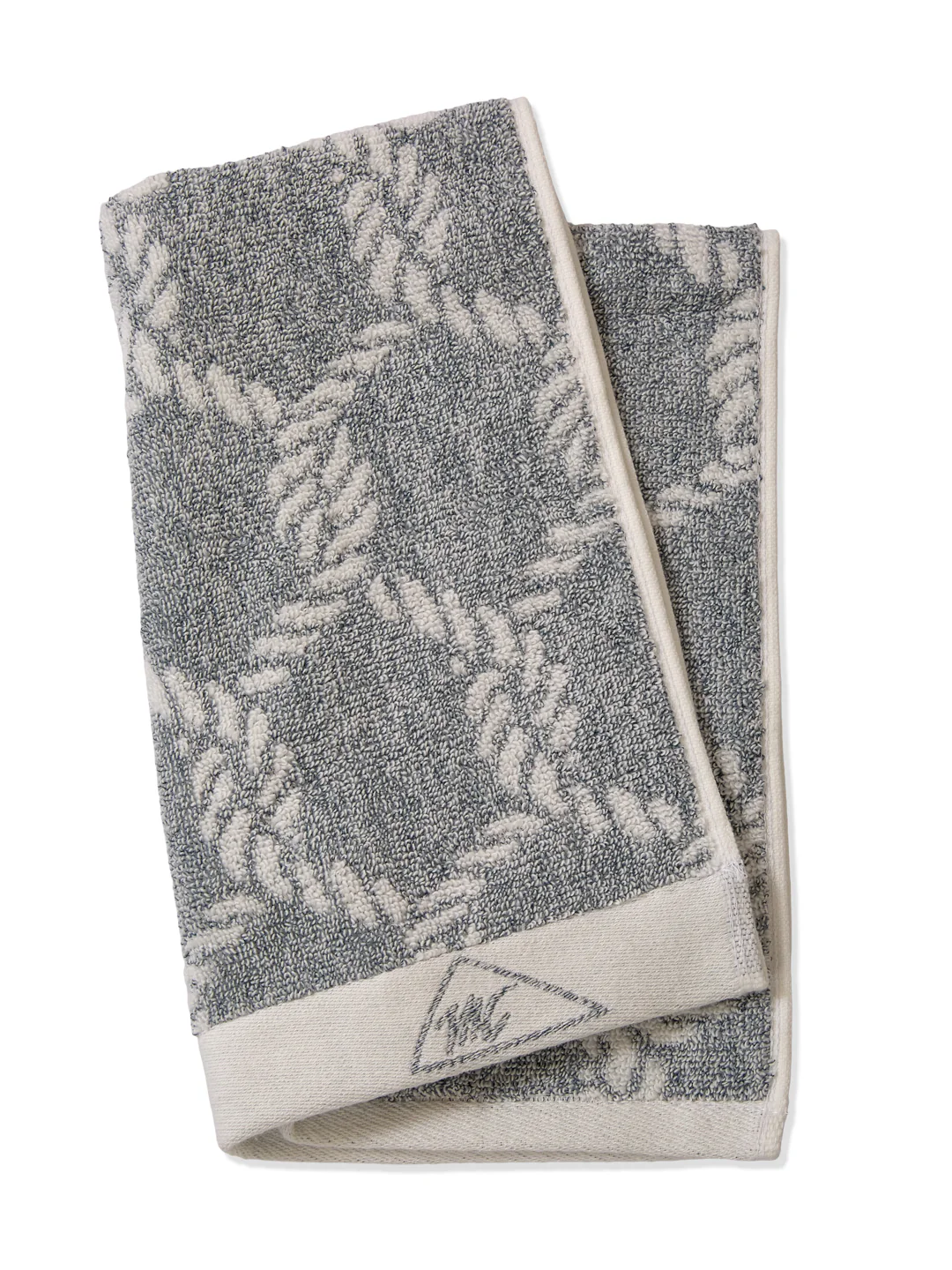 Premium Navy Blue & White Pure Cotton Self Design 500 GSM Hand Towel 2 Pc Set (Green Weave Collection) - Image 8