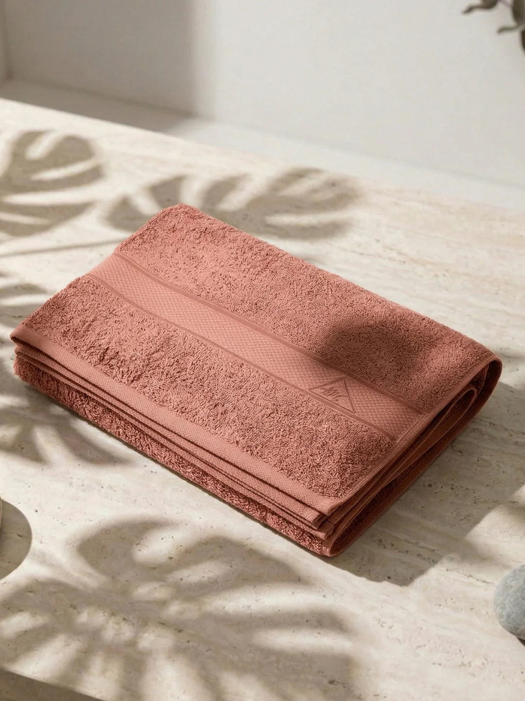 Premium Peach 100% Cotton Solid 525 GSM Bath Towel Iris 1 Pc Pvc Pack - Image 2