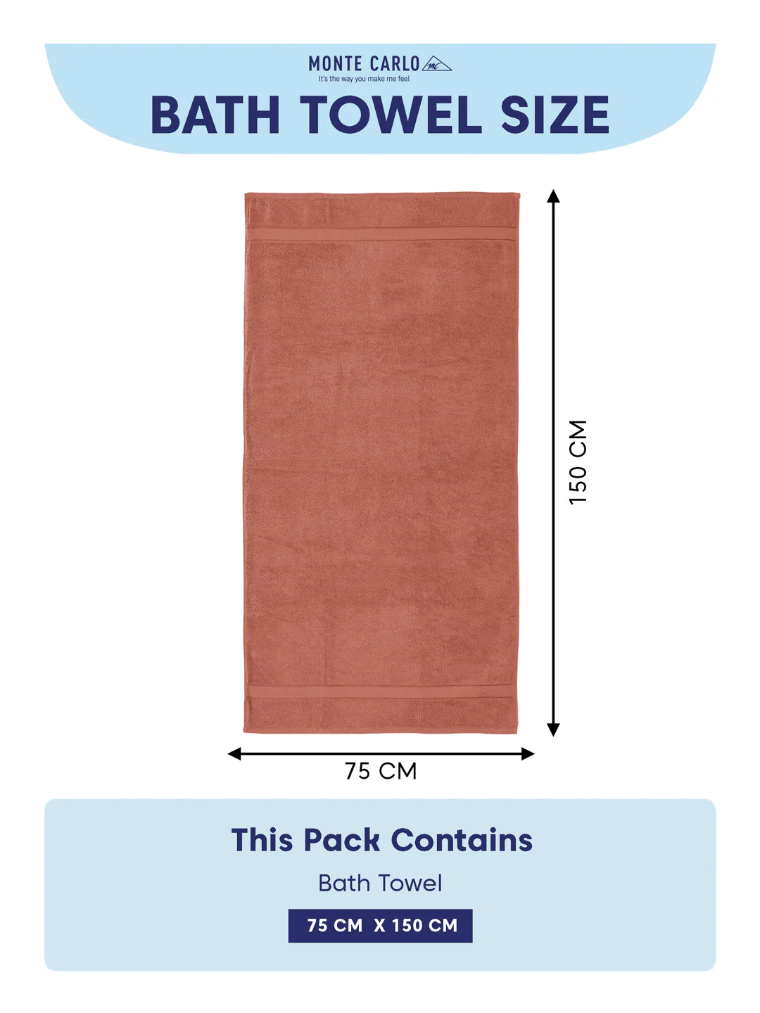 Premium Peach 100% Cotton Solid 525 GSM Bath Towel Iris 1 Pc Pvc Pack - Image 8