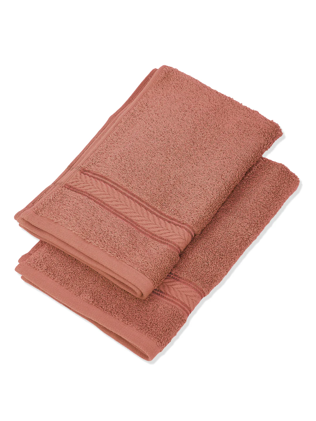 Premium Peach 100% Cotton Solid 525 GSM Hand Towel Amber 2 Pc Set Pvc Pack - Image 6