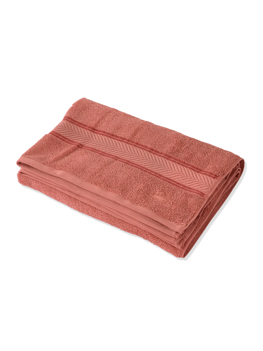 Premium Peach Pink 100% Cotton Solid 525 GSM Bath Towel Amber 1 Pc Pvc Pack - Image 4