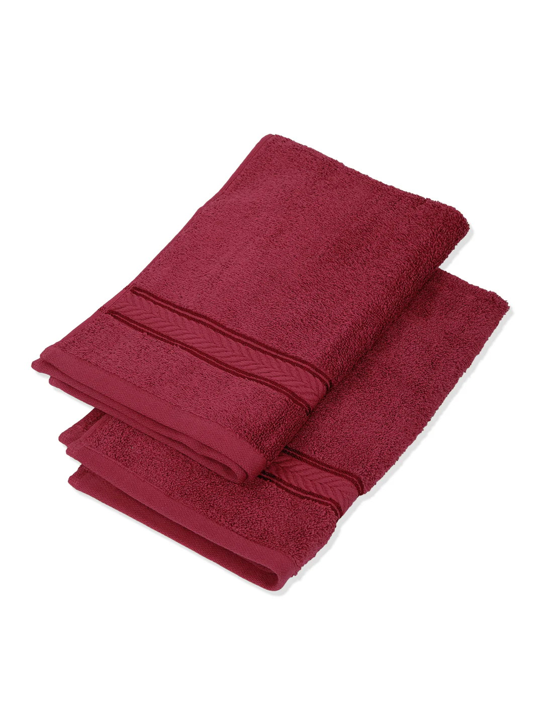 Premium Red 100% Cotton Solid 525 GSM Hand Towel Amber 2 Pc Set Pvc Pack - Image 6